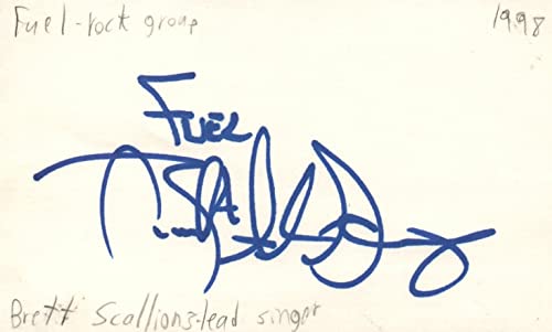 Brett Scallions Lead Singer Fuel Rock Band Music Signed Index Card JSA COA
