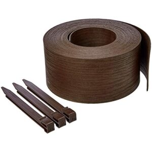 amazon basics landscape edging coil with stakes – 5 inch, brown