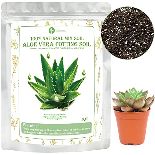 Halatool 3 QT Organic Succulent Soil Potting Mix Garden Top Soil for Indoor & Outdoor Plants Bonsai Aloe Vera Soil for Houseplants Flowers Vegetables & Herbs