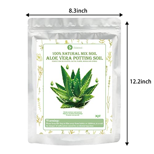 Halatool 3 QT Organic Succulent Soil Potting Mix Garden Top Soil for Indoor & Outdoor Plants Bonsai Aloe Vera Soil for Houseplants Flowers Vegetables & Herbs