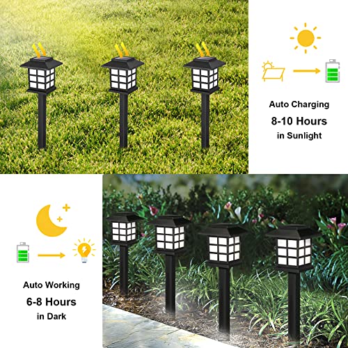 PARTPHONER Solar Outdoor Pathway Lights 16 Pack, Waterproof Garden Walkway Lights Solar Powered, Outside LED Lanscape Lights for Path Yard Patio Lawn Driveway, Cold White 5000K