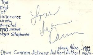 dyan cannon actress the end of innocence autographed signed index card jsa coa