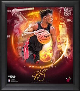 jimmy butler miami heat framed 15″ x 17″ stars of the game collage – facsimile signature – nba player plaques and collages