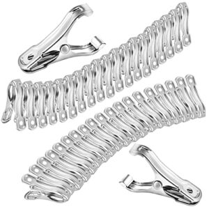 samhopo 40 pcs garden clips, greenhouse clamps made of stainless steel, greenhouse clips for netting, have a strong grip to hold down the shade cloth or plant cover on garden hoops or greenhouse hoops