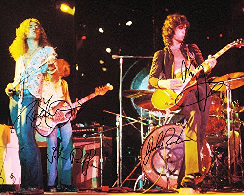 Led Zeppelin early band reprint signed concert photo #2