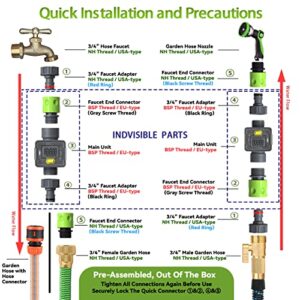 RAINPOINT Water Meter for Garden Hose, Water Flow Meter with Connectors, Measures Single/Total Water Usage in Gallons Liters, Flow Rate in GPM LPM, Garden Watering, Pool or RV Filling,V2, 2023 Release