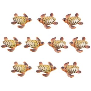 maomia 10 pcs resin beach sea turtle miniature figurines, fish tank decoration fairy garden dollhouse landscape decor ornament