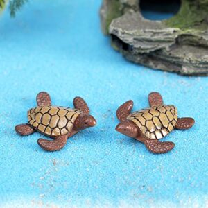 MAOMIA 10 Pcs Resin Beach Sea Turtle Miniature Figurines, Fish Tank Decoration Fairy Garden Dollhouse Landscape Decor Ornament