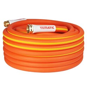 yamatic heavy duty garden hose 5/8 in x 50 ft, ultra flexible water hose, drinking water safe, all-weather, lightweight, burst 600 psi