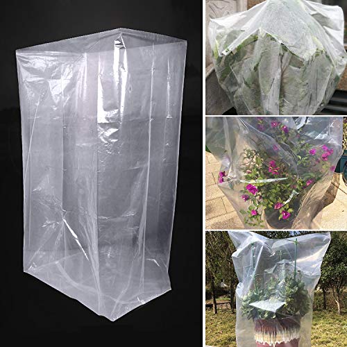 Sirozi 3 Pack Plant Protection Film Cover, 44" x 27.5" Winter Transparent Plant Freeze Protection Bags Outdoors Garden Greenhouse Plant Frost Cover Bags