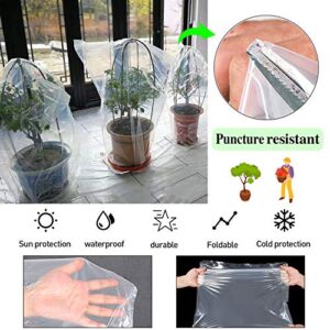 Sirozi 3 Pack Plant Protection Film Cover, 44" x 27.5" Winter Transparent Plant Freeze Protection Bags Outdoors Garden Greenhouse Plant Frost Cover Bags