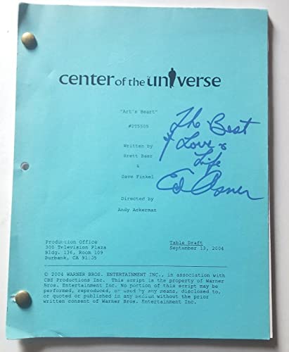 Ed Asner REAL SIGNED Center Of The Universe Full Table Draft Script JSA COA