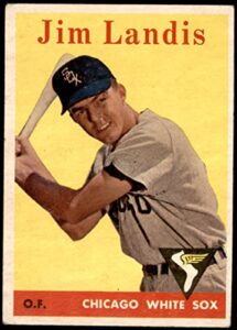 1958 topps # 108 wt jim landis chicago white sox (baseball card) (team name in white letters) vg white sox