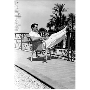 cary grant 8×10 photo north by northwest bringing up baby notorious his girl friday b&w relaxing w/feet up on railing kn