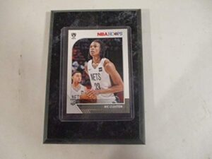 nic claxton brooklyn nets 2019-20 nba hoops panini rookie player card mounted on a 4″x 6″ black marble plaque