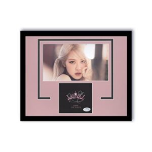 rosé”blackpink” autograph signed rose custom framed 11×14 matted display acoa