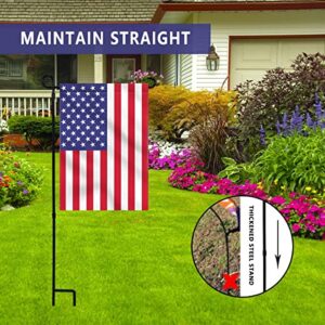 ESTTOP Garden Flag Stand, Thickened Pole Sturdy Straight Premium Metal Yard Flag Holder Weather-Proof Flagpole with Stopper and Clip Fit for Seasonal Garden Flag