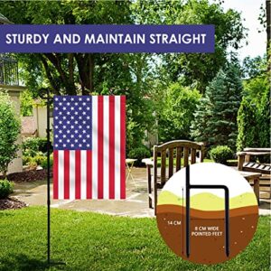 ESTTOP Garden Flag Stand, Thickened Pole Sturdy Straight Premium Metal Yard Flag Holder Weather-Proof Flagpole with Stopper and Clip Fit for Seasonal Garden Flag