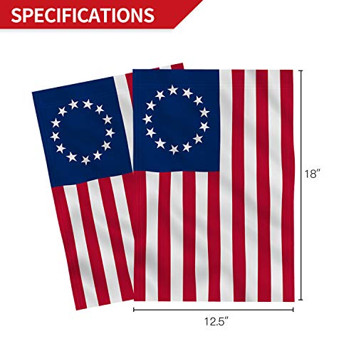 ANLEY Garden Flag USA Betsy Ross - Decorative U.S. Historic American Garden Flags - Double Sided & Weather Resistant & Double Stitched - 18 X 12.5 Inches