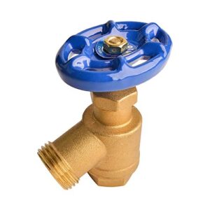 HYDRO MASTER Brass Garden Valve Bent Nose 1/2" FNPT x 3/4" MNH Fit Most Garden Hoses