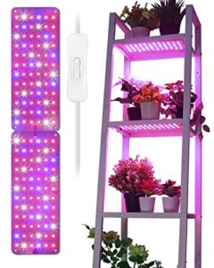dommia grow lights for indoor plants, 20w ultra-thin invisible plant light, full spectrum led grow lamp with 144 leds, diy assembly grow light strip for indoor garden greenhouse aquarium hydroponic
