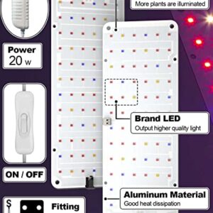 DOMMIA Grow Lights for Indoor Plants, 20W Ultra-Thin Invisible Plant Light, Full Spectrum Led Grow Lamp with 144 LEDs, DIY Assembly Grow Light Strip for Indoor Garden Greenhouse Aquarium Hydroponic