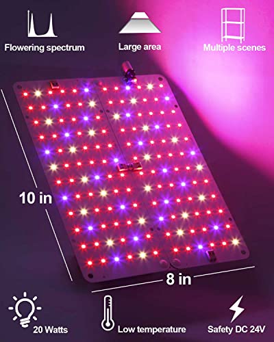 DOMMIA Grow Lights for Indoor Plants, 20W Ultra-Thin Invisible Plant Light, Full Spectrum Led Grow Lamp with 144 LEDs, DIY Assembly Grow Light Strip for Indoor Garden Greenhouse Aquarium Hydroponic