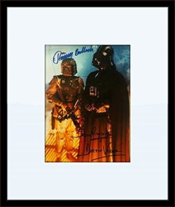 framed earl jones jeremy bulloch star wars autograph 6x8 photo with certificate of authenticity