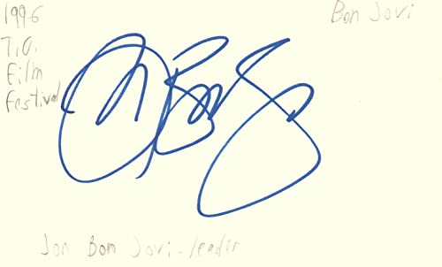 Jon Bon Jovi Lead Vocals Bon Jovi Rock Band Music Signed Index Card JSA COA