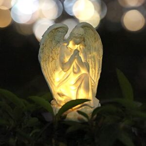 xurleq garden solar light outdoor decor, resin angel solar led light for outdoor, waterproof light for flower fence lawn passage walkway courtyard party decoration, angel
