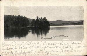carpenter’s point, lake rescue ludlow, vermont vt original antique postcard 1909