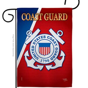 Breeze Decor US Coast Guard Garden Flag USCG Semper Paratus Armed Forces Officially Licensed United State American Military Veteran Retire Decorative, 13"x 18.5", Thick Fabric