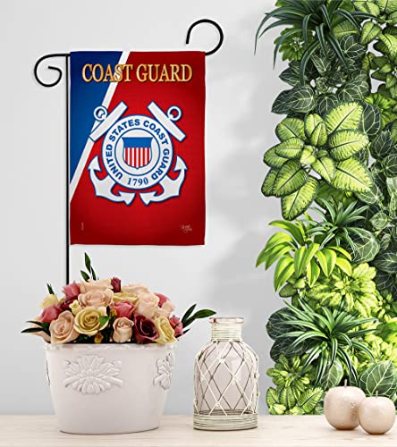 Breeze Decor US Coast Guard Garden Flag USCG Semper Paratus Armed Forces Officially Licensed United State American Military Veteran Retire Decorative, 13"x 18.5", Thick Fabric