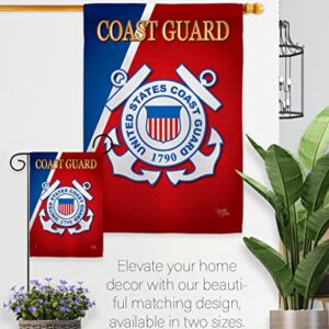 Breeze Decor US Coast Guard Garden Flag USCG Semper Paratus Armed Forces Officially Licensed United State American Military Veteran Retire Decorative, 13"x 18.5", Thick Fabric