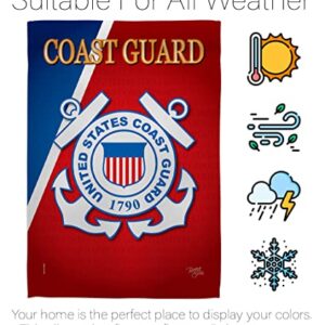 Breeze Decor US Coast Guard Garden Flag USCG Semper Paratus Armed Forces Officially Licensed United State American Military Veteran Retire Decorative, 13"x 18.5", Thick Fabric