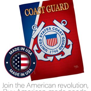 Breeze Decor US Coast Guard Garden Flag USCG Semper Paratus Armed Forces Officially Licensed United State American Military Veteran Retire Decorative, 13"x 18.5", Thick Fabric