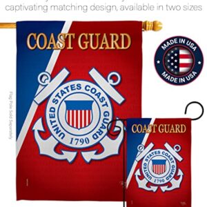 Breeze Decor US Coast Guard Garden Flag USCG Semper Paratus Armed Forces Officially Licensed United State American Military Veteran Retire Decorative, 13"x 18.5", Thick Fabric