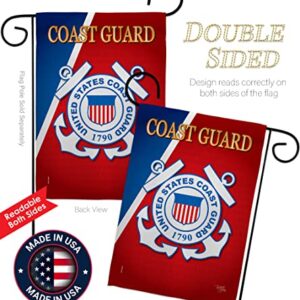 Breeze Decor US Coast Guard Garden Flag USCG Semper Paratus Armed Forces Officially Licensed United State American Military Veteran Retire Decorative, 13"x 18.5", Thick Fabric