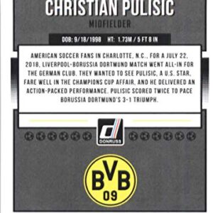 2018-19 Panini Donruss Soccer #66 Christian Pulisic Borussia Dortmund Official Panini 2018-2019 Futbol Trading Card