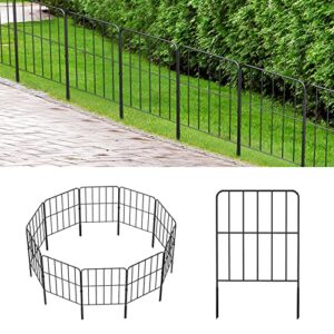 ousheng decorative garden fence 10 pack, total 10ft (l) x 24in (h) no dig rustproof metal wire fencing border animal barrier, flower edging for landscape patio yard outdoor decor, square