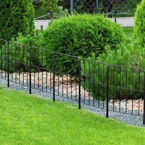 OUSHENG Decorative Garden Fence 10 Pack, Total 10ft (L) x 24in (H) No Dig Rustproof Metal Wire Fencing Border Animal Barrier, Flower Edging for Landscape Patio Yard Outdoor Decor, Square