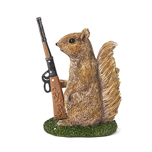 Garden Squirrel Guard Statue, Soldier Gnome - Woodland Friend Garden Decor Statues, Animal Gnome Statues, Waterproof Figure Indoor & Outdoor Lawn Squirrels Ornament Funny Decoration 6.7" H