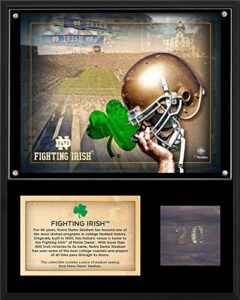 notre dame fighting irish 12″ x 15″ stadium plaque with bench from notre dame stadium – college team plaques and collages