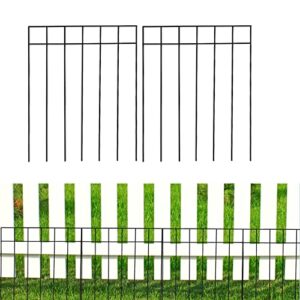 10 pack animal barrier fence- 17 in (h) × 10.8 ft (l) firm no dig fence defence rustproof metal dog rabbits fence blocker with cable zip ties for outdoor garden patio
