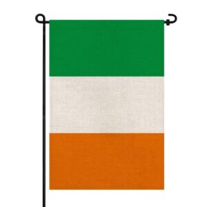 pretty_jessie ireland flag irish garden flags 12×18 double-sided small burlap yard flag decorations for outdoors(ireland)