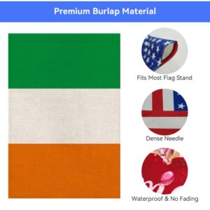 Pretty_jessie Ireland Flag Irish Garden Flags 12x18 Double-Sided Small Burlap Yard Flag Decorations for Outdoors(Ireland)