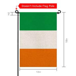 Pretty_jessie Ireland Flag Irish Garden Flags 12x18 Double-Sided Small Burlap Yard Flag Decorations for Outdoors(Ireland)