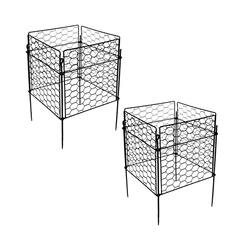 nutroeno Chicken Wire Cloche Plant Protector – Mesh Plant Cage Supports for Vegetables, Plants and Shrubs from Animals, Rabbits, Cats and Lawn Mowers, Garden Barrier Fencing. (2 Sets)