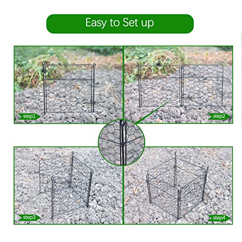 nutroeno Chicken Wire Cloche Plant Protector – Mesh Plant Cage Supports for Vegetables, Plants and Shrubs from Animals, Rabbits, Cats and Lawn Mowers, Garden Barrier Fencing. (2 Sets)