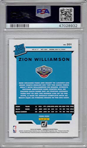 2019-20 Panini Donruss Basketball #201 Zion Williamson Rookie Card Graded PSA 9 Mint